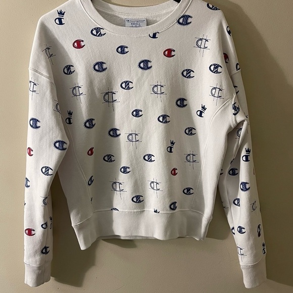 Champion life woman reverse weave pullover all over logo size small - Picture 2 of 9
